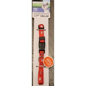 RUFFIN IT‎ Adjustable Reflective Red Dog Collar Toy 8 to 12 Inch